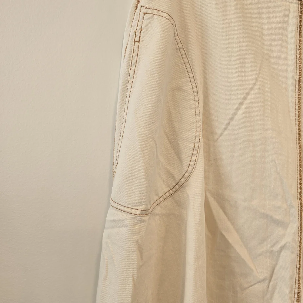 Anthropologie Cream A-Line Skirt Size 16 Nwot. - Picture 5 of 9